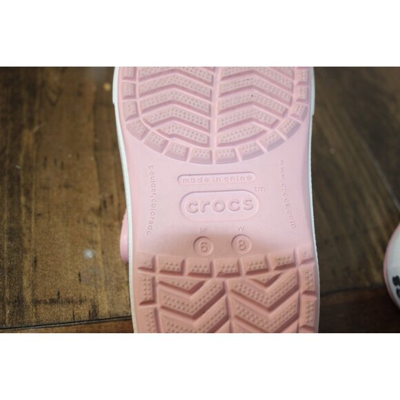 Crocs Pink Classic Clog Slip-On Shoes W/ Ventilation Holes Unisex Size W8 M6 - Picture 7 of 7